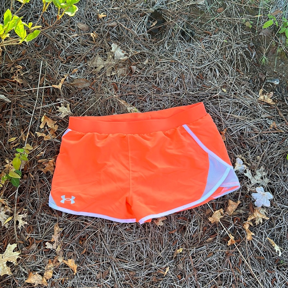 Orange under armor shorts